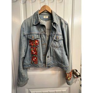 *SOLD* Boho reworked vintage denim jacket